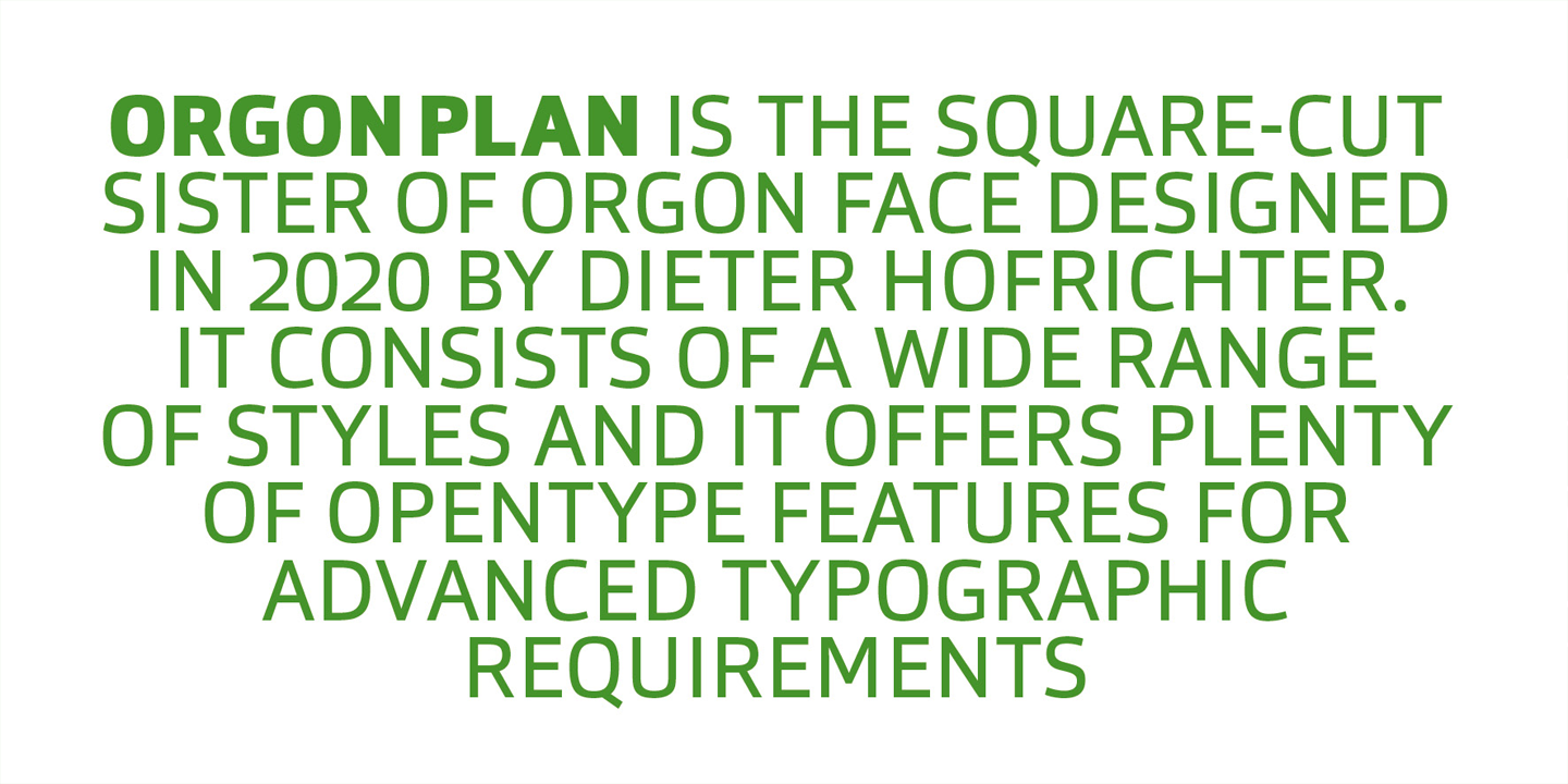 Example font Orgon Plan #5